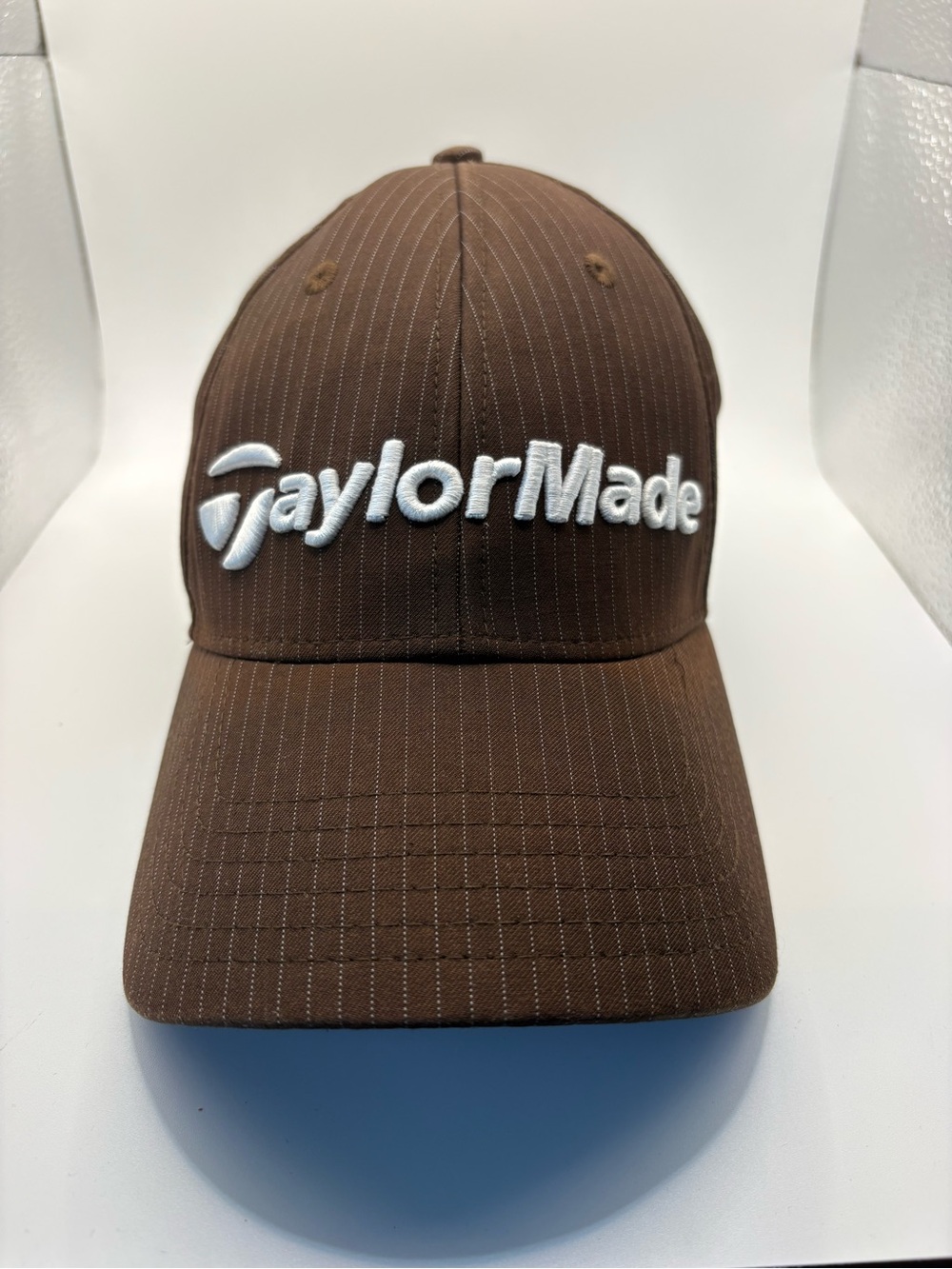 TaylorMade Brown Pinstripe Golf Hat Adjustable Cap